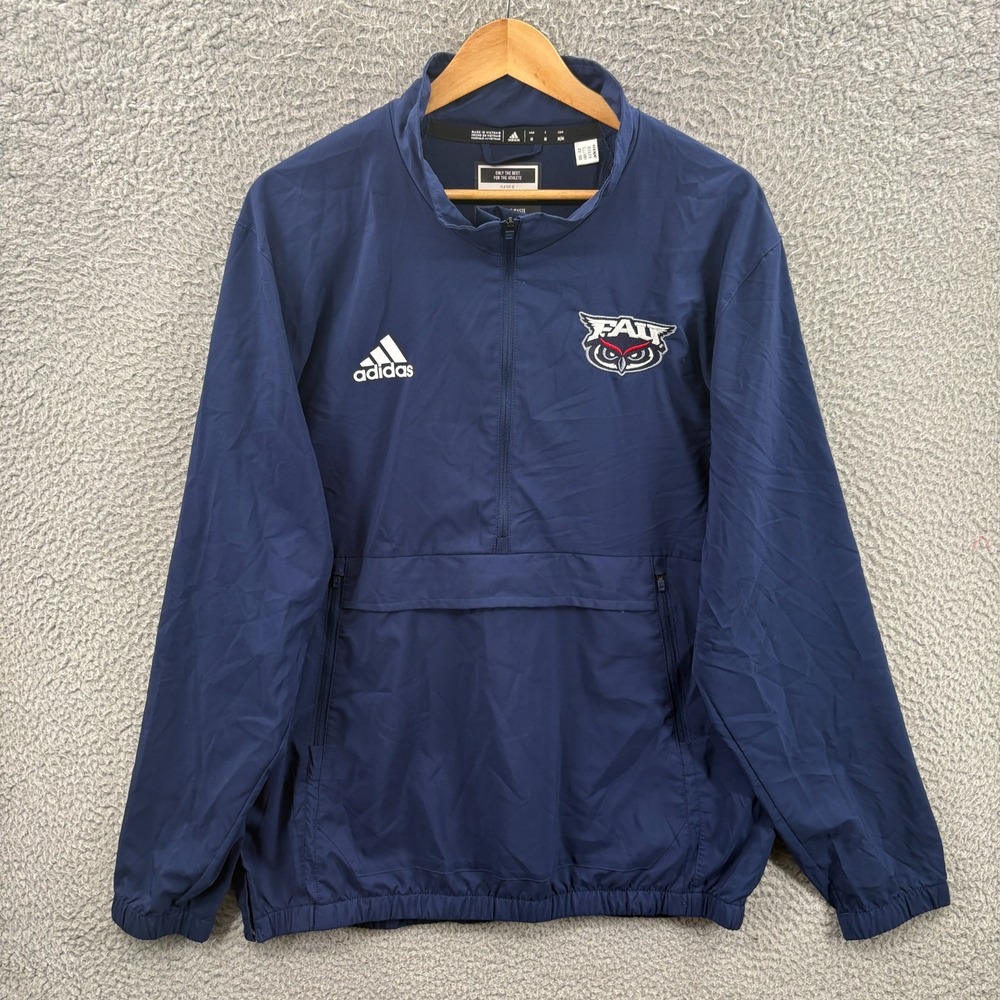 Florida Atlantic University Jacket Mens Medium NCAA Football Adidas Zip Pullover